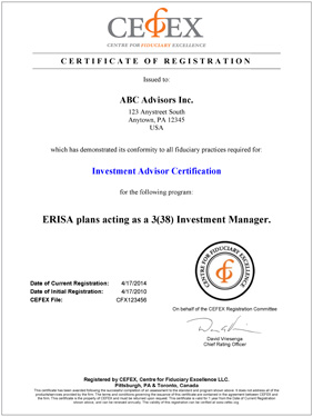 CEFEX Certificate